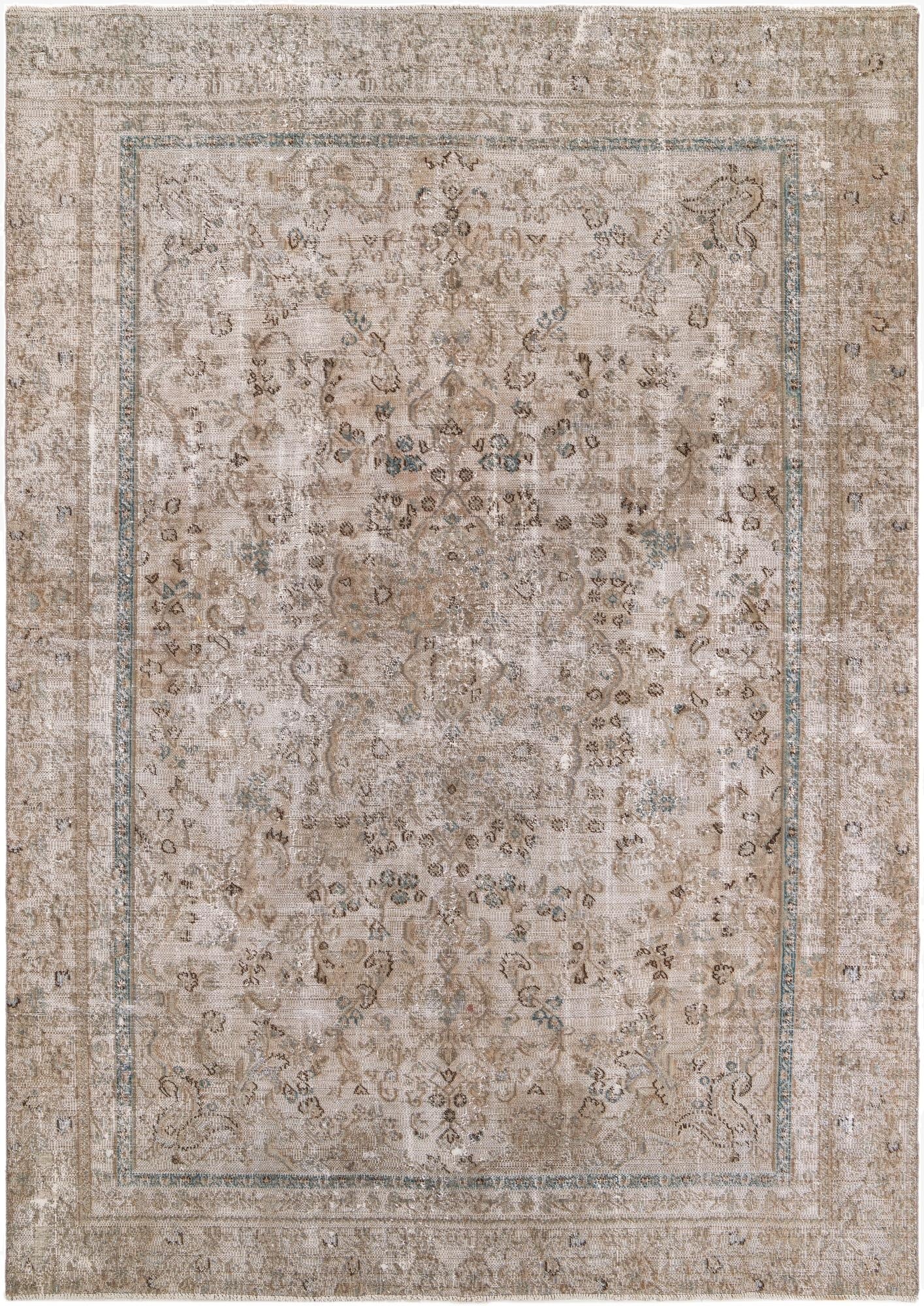 7' x 10' 1  Hand Knotted Ultra Vintage Persian Wool Rug