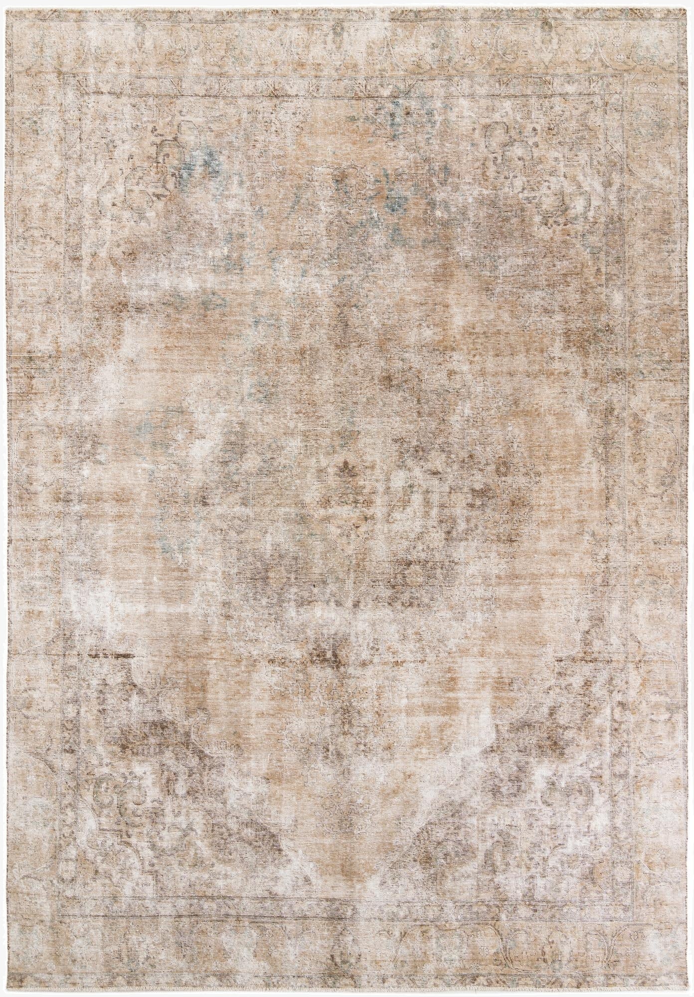 9' x 12' 6  Hand Knotted Ultra Vintage Persian Wool Rug