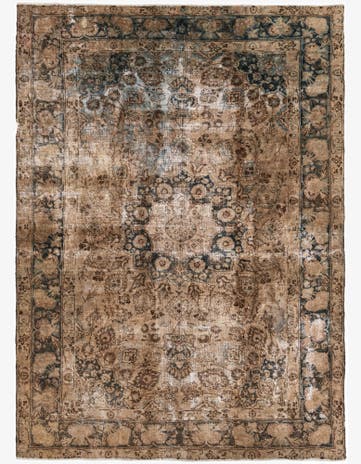6' 8 x 9' 7 Hand Knotted Ultra Vintage Persian Wool Rug