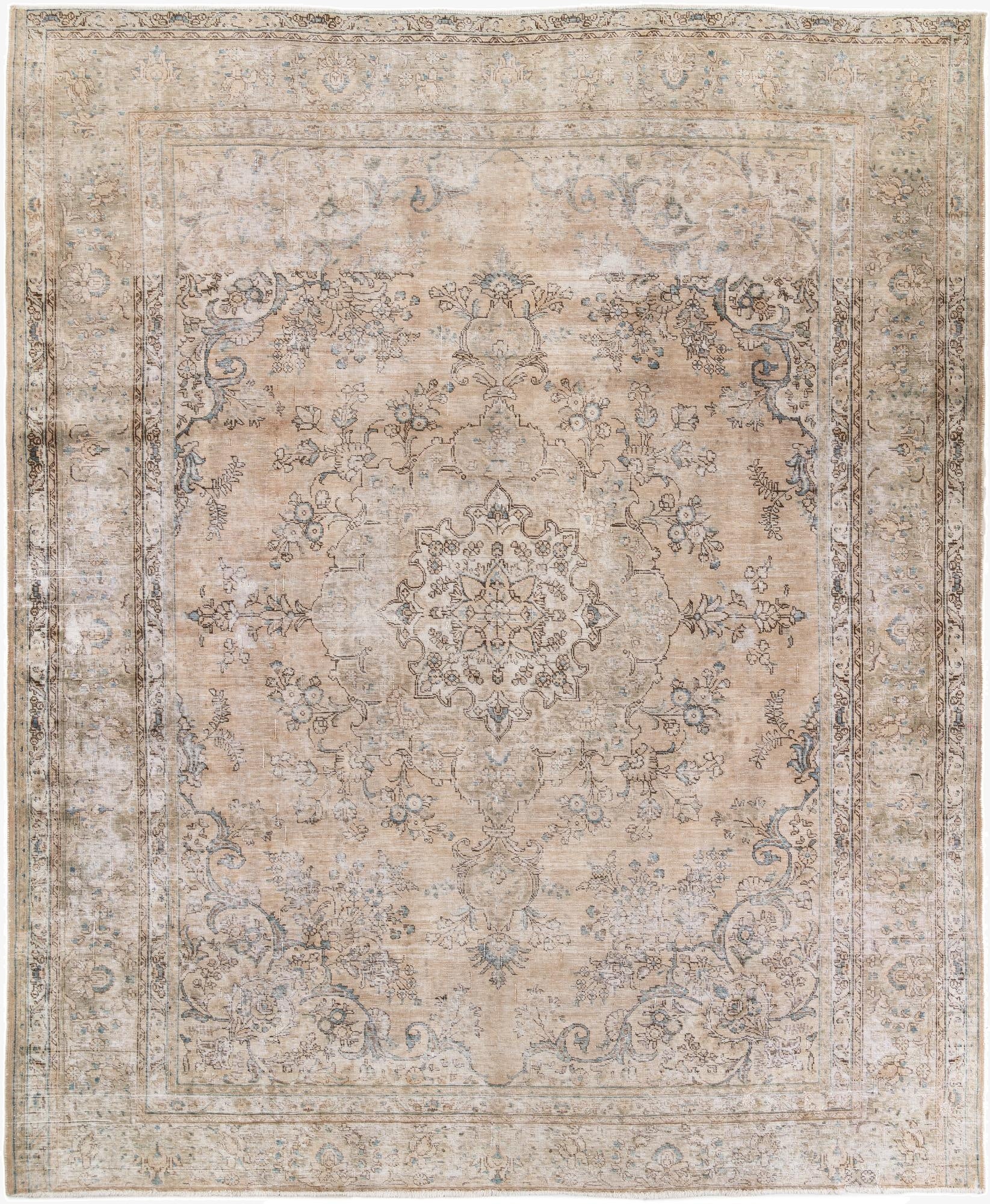 10' x 12' 1  Hand Knotted Ultra Vintage Persian Wool Rug