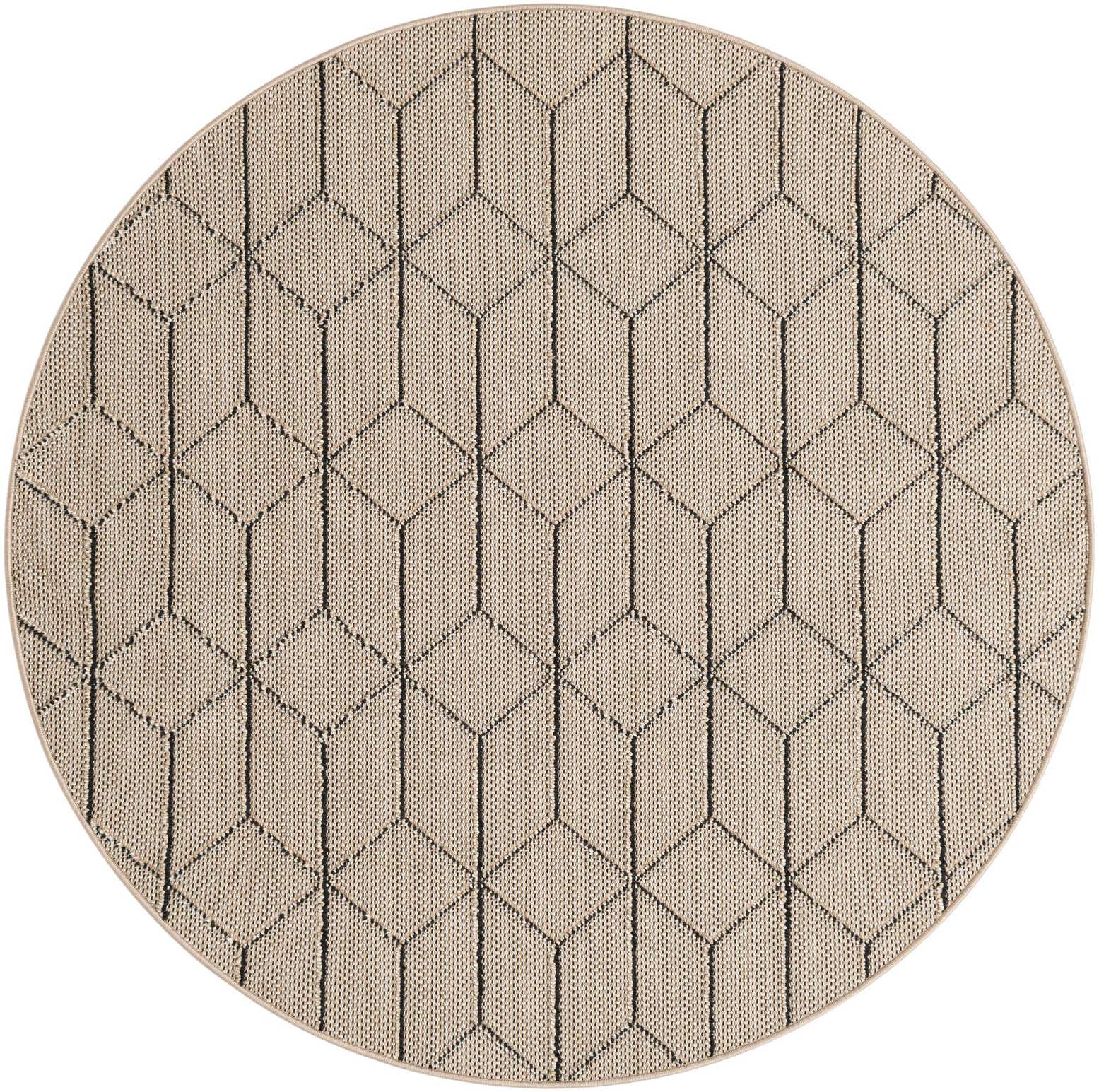 5' 3 x 5' 3 Easy-Clean Lattice Indoor / Outdoor Round Rug