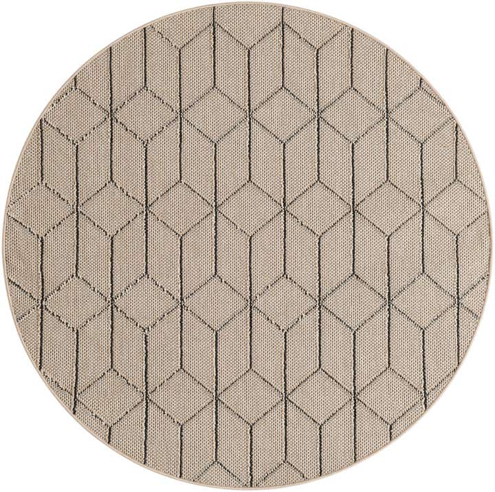 5' 3 x 5' 3 Easy-Clean Lattice Indoor / Outdoor Round Rug