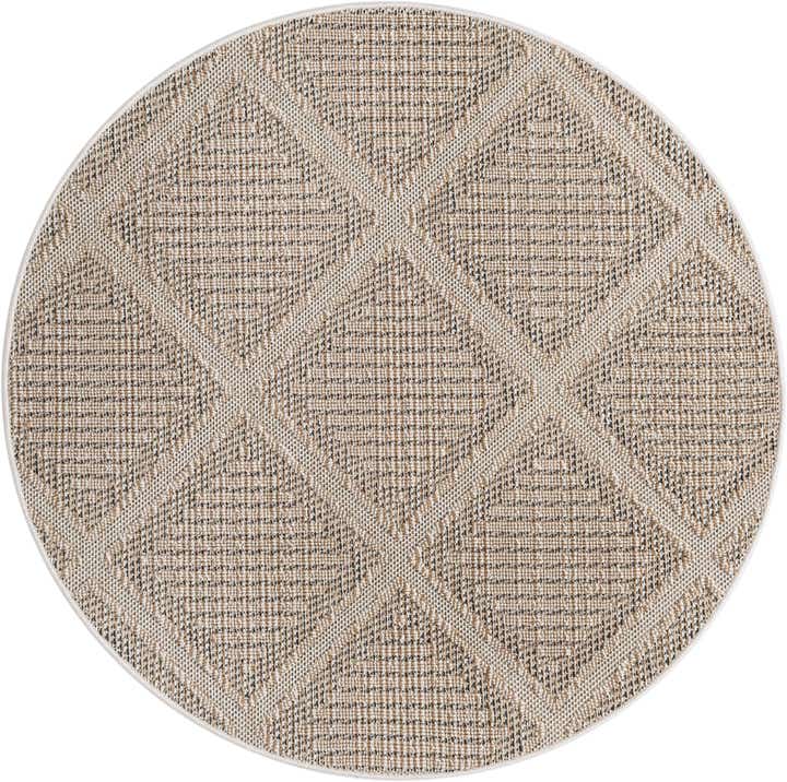 5' 3 x 5' 3 Easy-Clean Lattice Indoor / Outdoor Round Rug