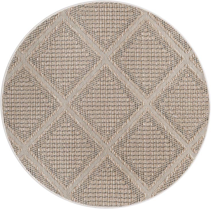 Detail image of 5' 3 x 5' 3 Easy-Clean Lattice Indoor / Outdoor Round Rug