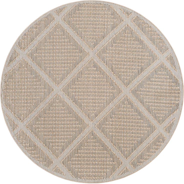 Detail image of 7' 10 x 7' 10 Easy-Clean Lattice Indoor / Outdoor Round Rug