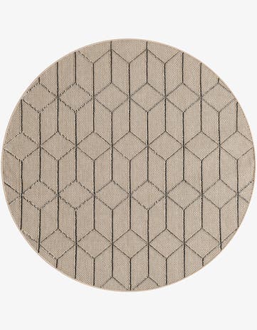5' 3 x 5' 3 Easy-Clean Lattice Indoor / Outdoor Round Rug