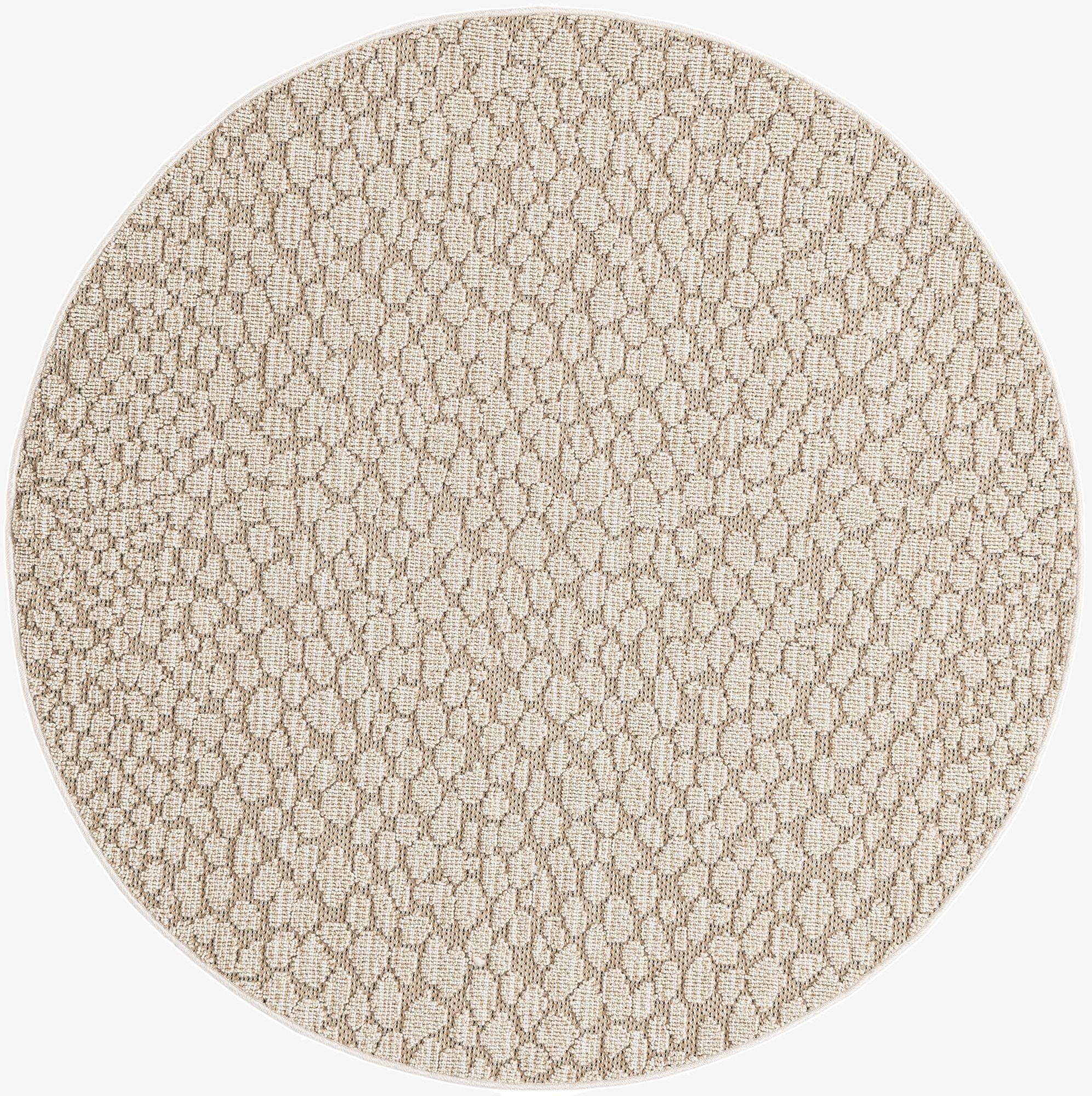 5' 3 x 5' 3  Washable Safari Indoor / Outdoor Round Rug