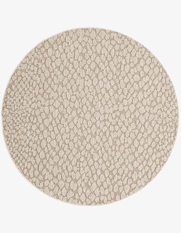 5' 3 x 5' 3 Easy-Clean Safari Indoor / Outdoor Round Rug