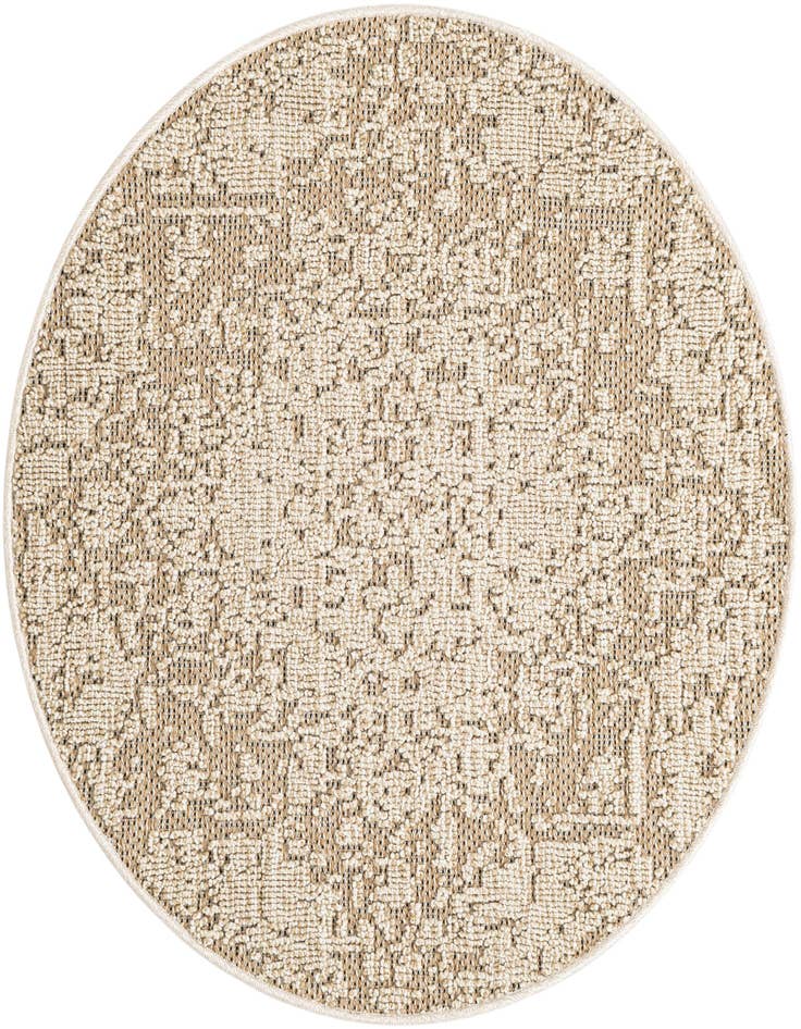 Detail image of 3' 1 x 3' 1 Easy-Clean Traditional Indoor / Outdoor Round Rug