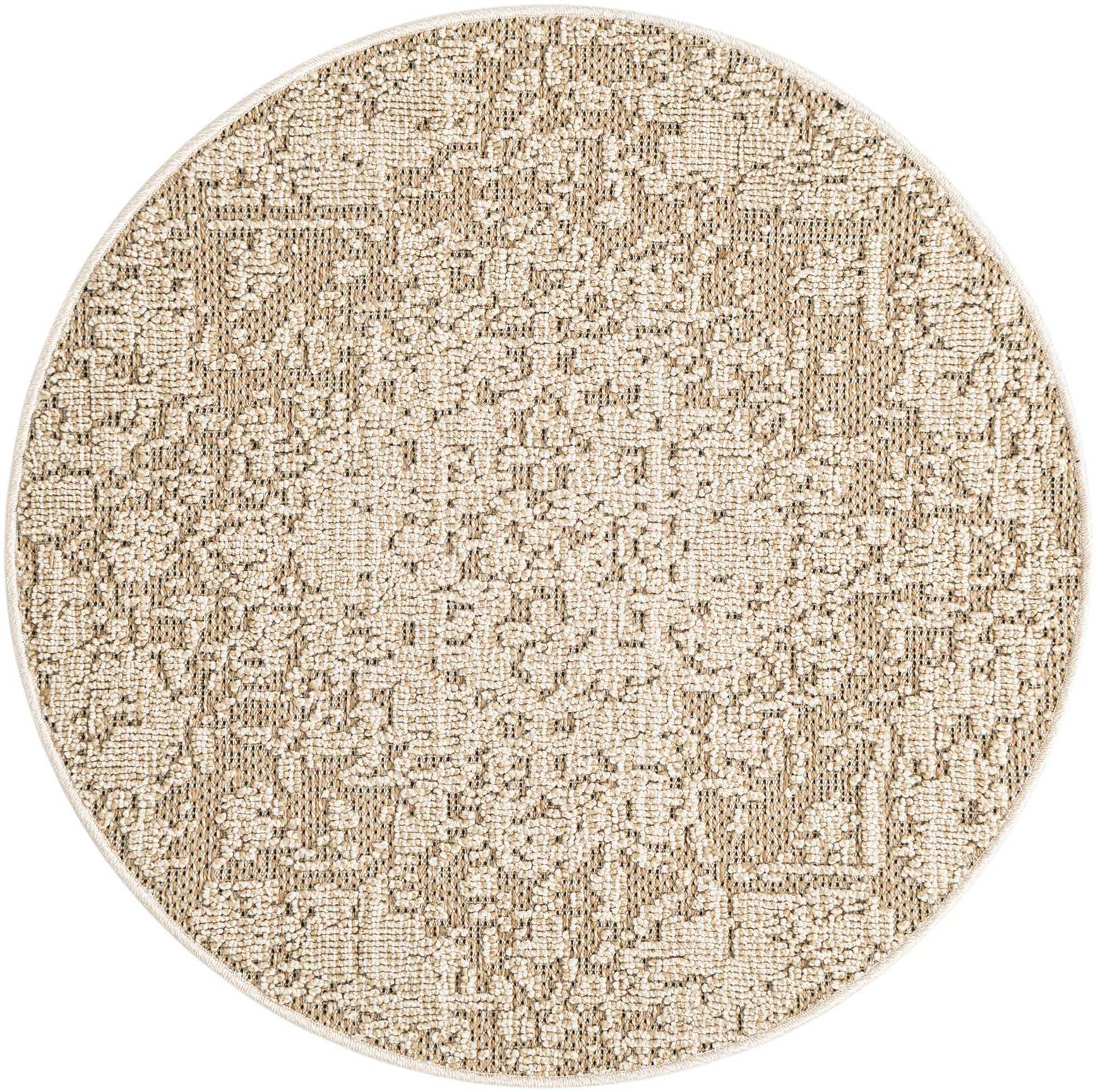 3' 1 x 3' 1 Easy-Clean Traditional Indoor / Outdoor Round Rug
