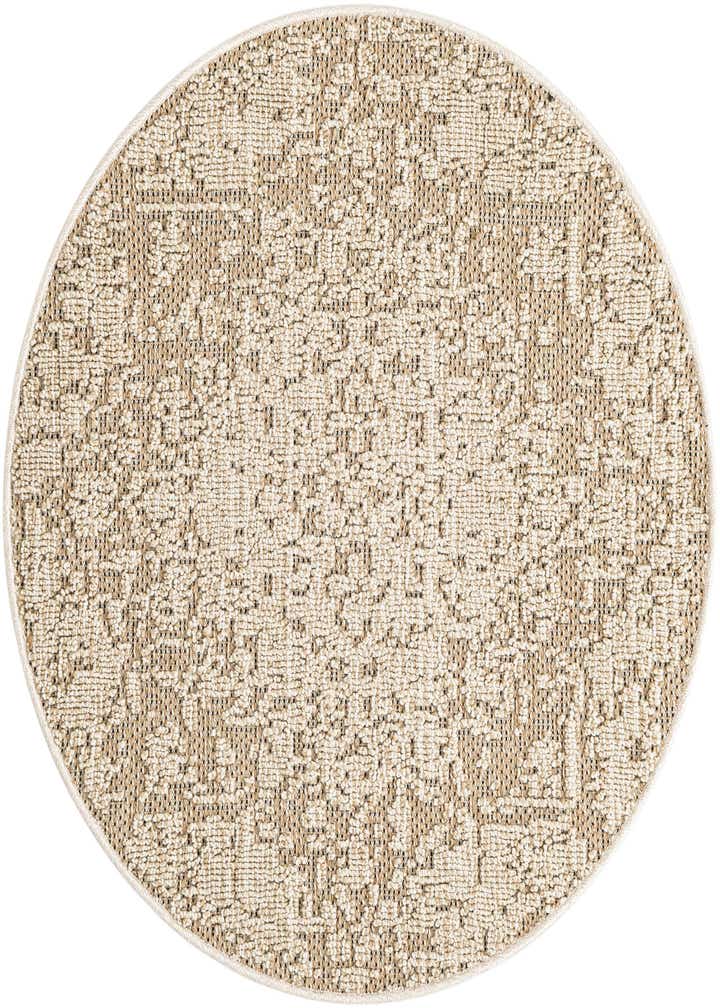 5' 3 x 5' 3 Easy-Clean Traditional Indoor / Outdoor Round Rug