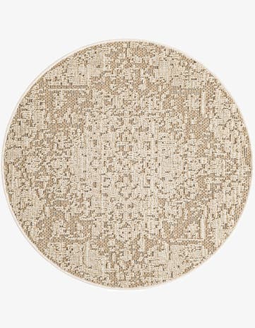3' 1 x 3' 1 Easy-Clean Traditional Indoor / Outdoor Round Rug