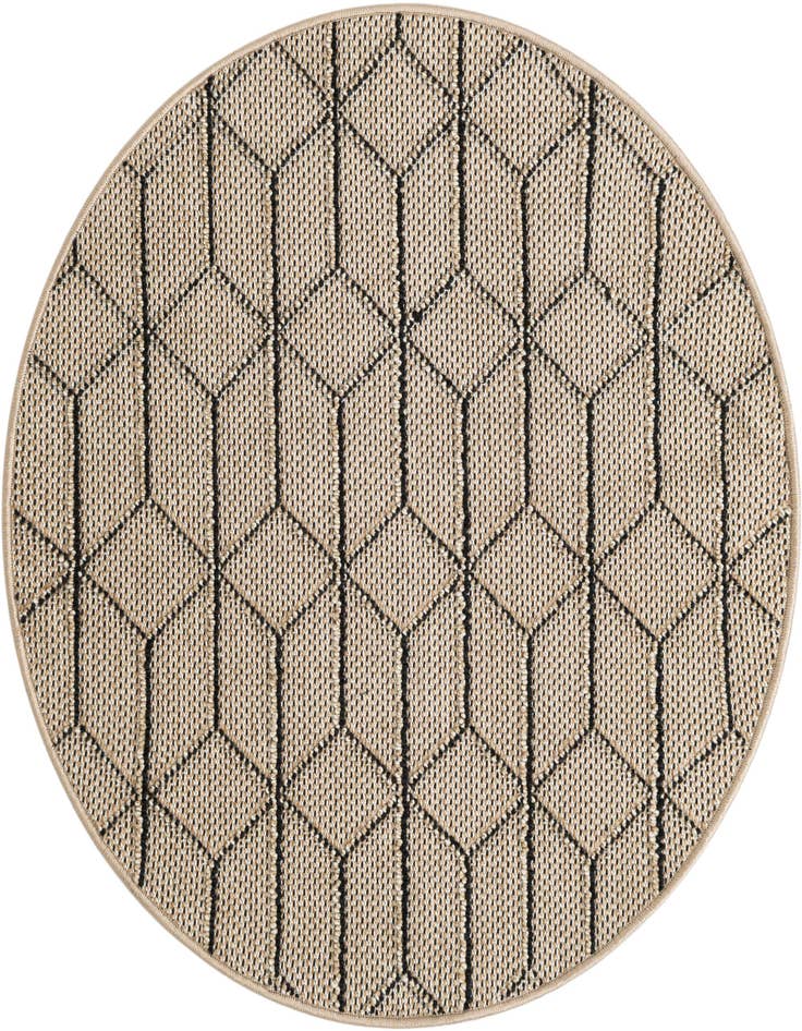 Detail image of 3' 1 x 3' 1 Easy-Clean Trellis Indoor / Outdoor Round Rug
