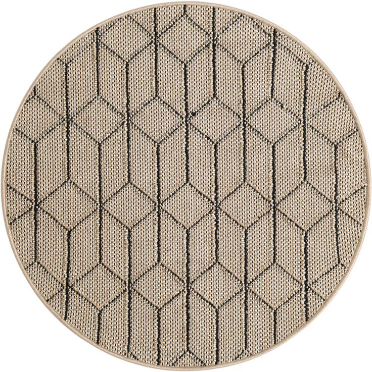 Detail image of 3' 1 x 3' 1 Easy-Clean Trellis Indoor / Outdoor Round Rug