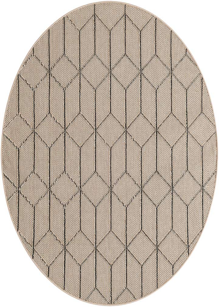 5' 3 x 5' 3 Easy-Clean Trellis Indoor / Outdoor Round Rug
