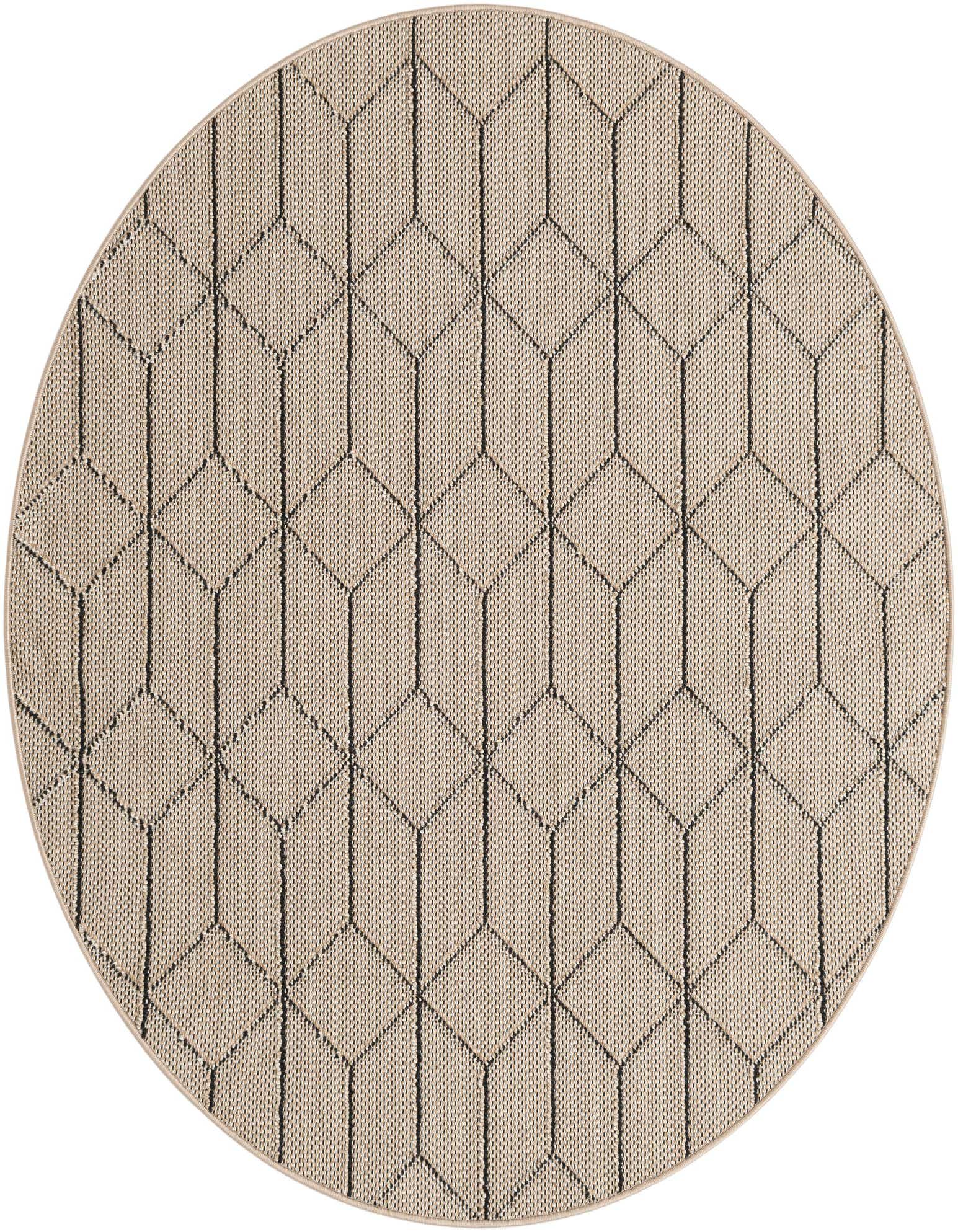 5' 3 x 5' 3 Easy-Clean Trellis Indoor / Outdoor Round Rug