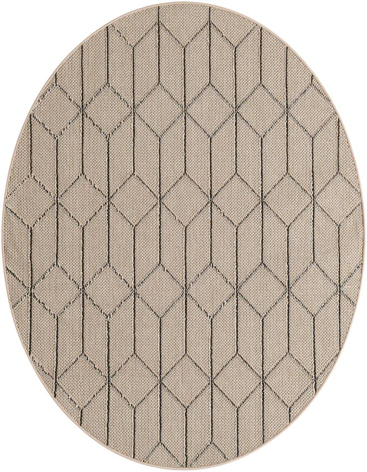 Detail image of 5' 3 x 5' 3 Easy-Clean Trellis Indoor / Outdoor Round Rug