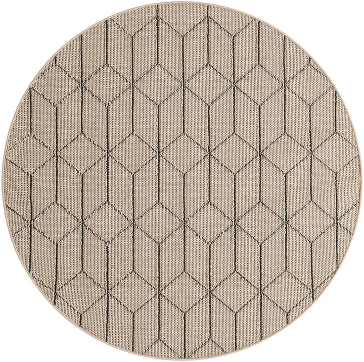 Detail image of 5' 3 x 5' 3 Easy-Clean Trellis Indoor / Outdoor Round Rug