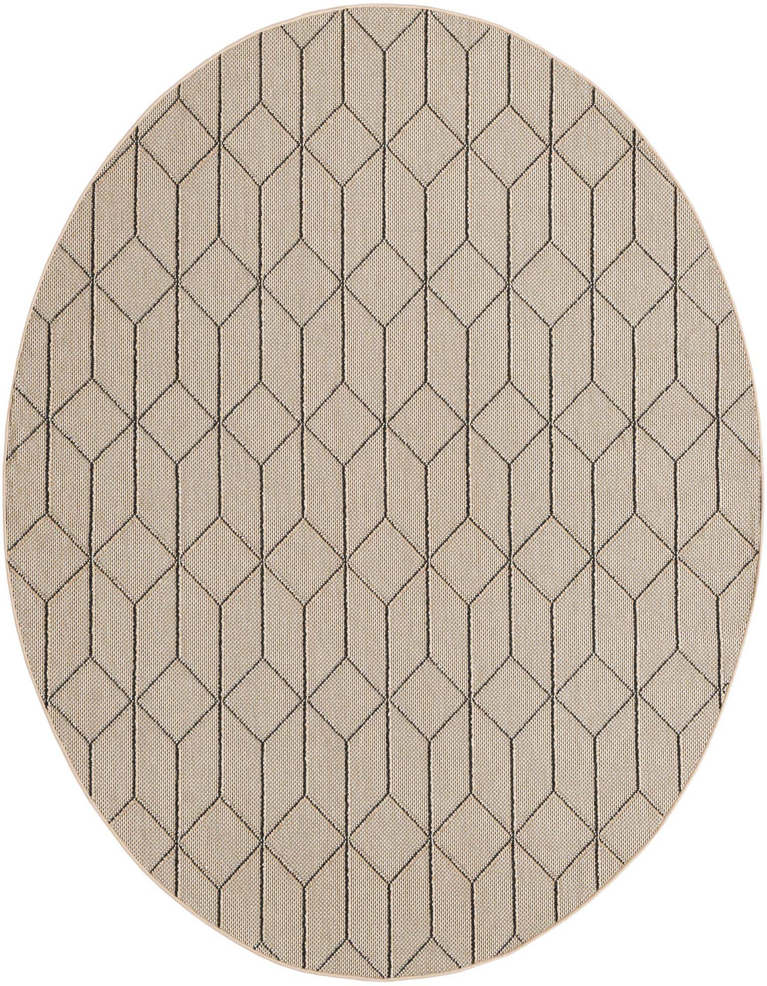 7' 10 x 7' 10 Easy-Clean Trellis Indoor / Outdoor Round Rug