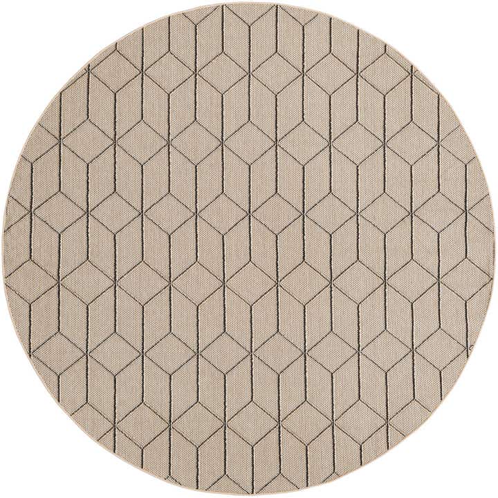 7' 10 x 7' 10 Easy-Clean Trellis Indoor / Outdoor Round Rug
