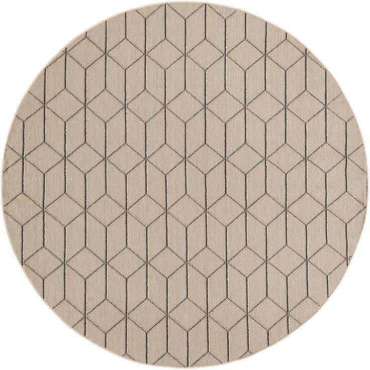 Detail image of 7' 10 x 7' 10 Easy-Clean Trellis Indoor / Outdoor Round Rug