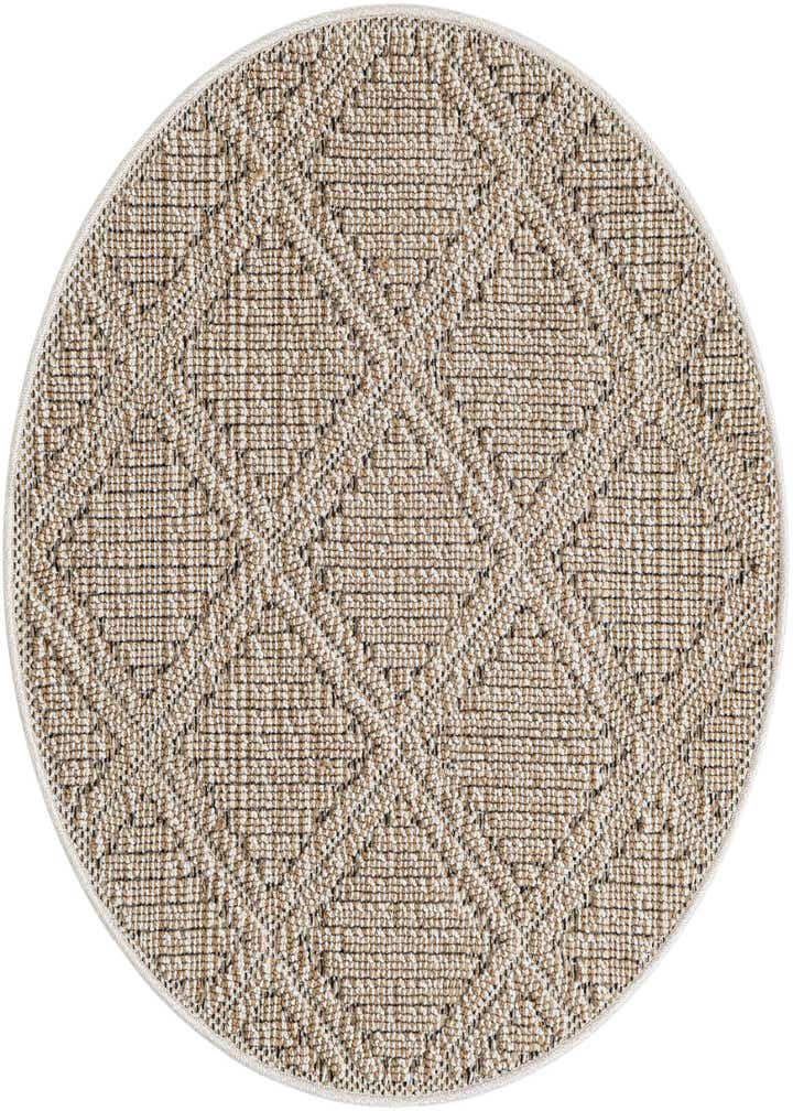 3' 1 x 3' 1 Easy-Clean Trellis Indoor / Outdoor Round Rug