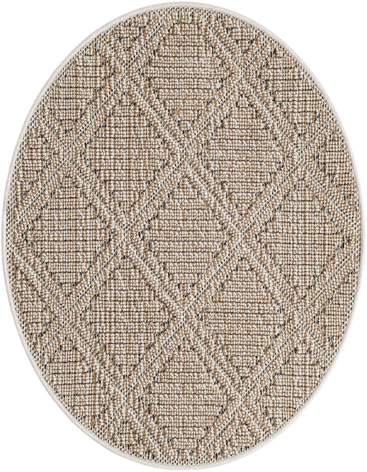 Detail image of 3' 1 x 3' 1 Easy-Clean Trellis Indoor / Outdoor Round Rug