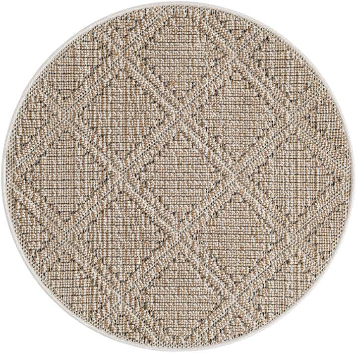 3' 1 x 3' 1 Easy-Clean Trellis Indoor / Outdoor Round Rug
