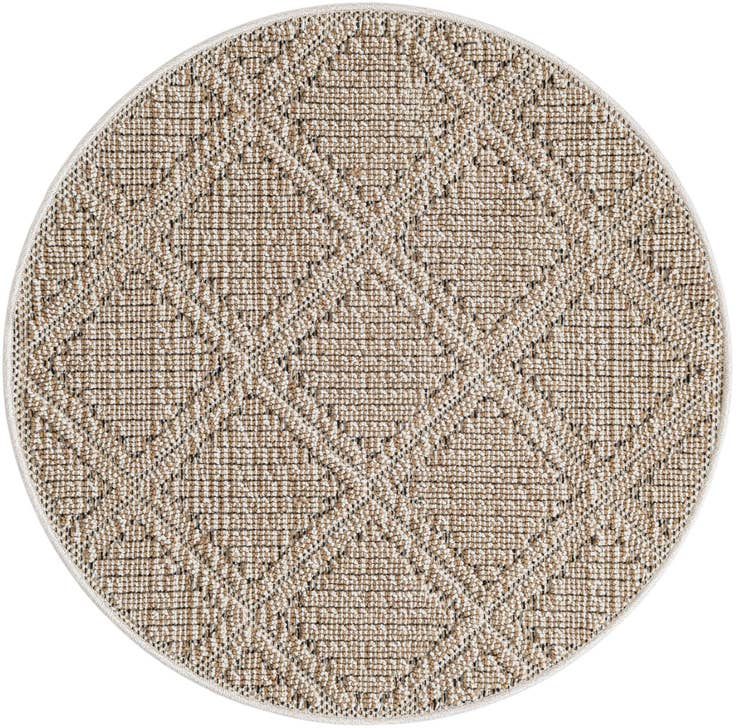 Detail image of 3' 1 x 3' 1 Easy-Clean Trellis Indoor / Outdoor Round Rug