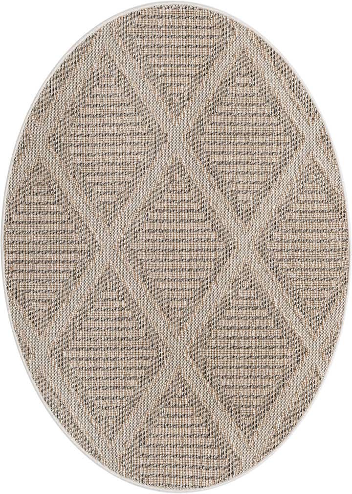 5' 3 x 5' 3 Easy-Clean Trellis Indoor / Outdoor Round Rug