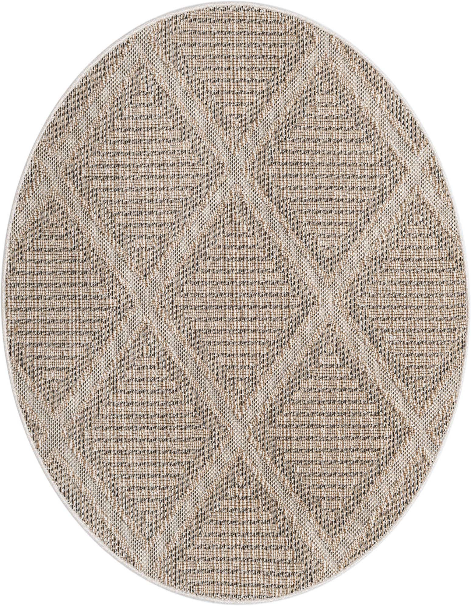 5' 3 x 5' 3 Easy-Clean Trellis Indoor / Outdoor Round Rug