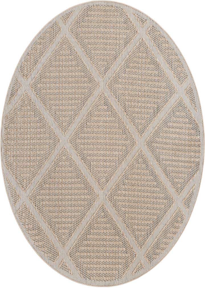 7' 10 x 7' 10 Easy-Clean Trellis Indoor / Outdoor Round Rug