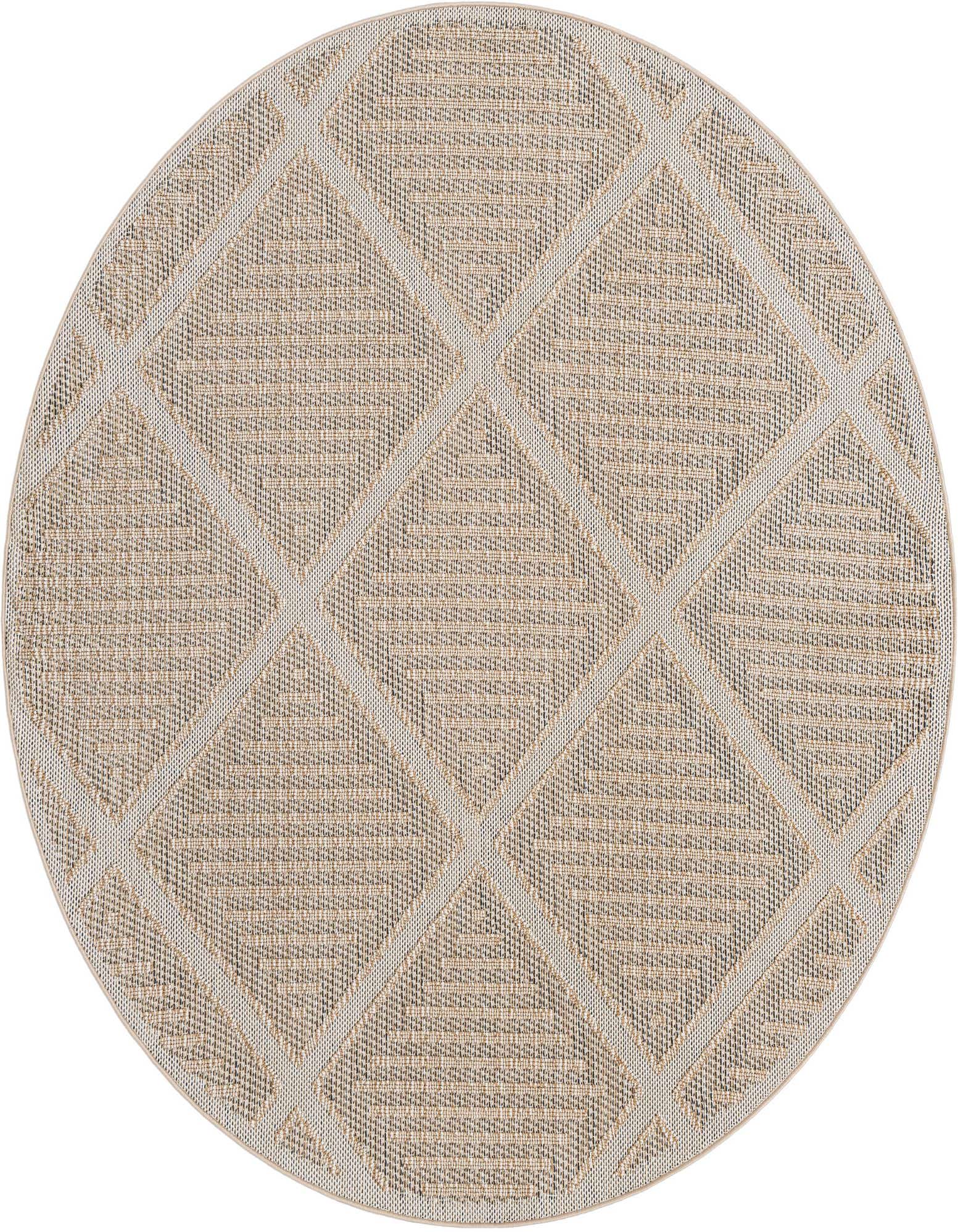 7' 10 x 7' 10 Easy-Clean Trellis Indoor / Outdoor Round Rug