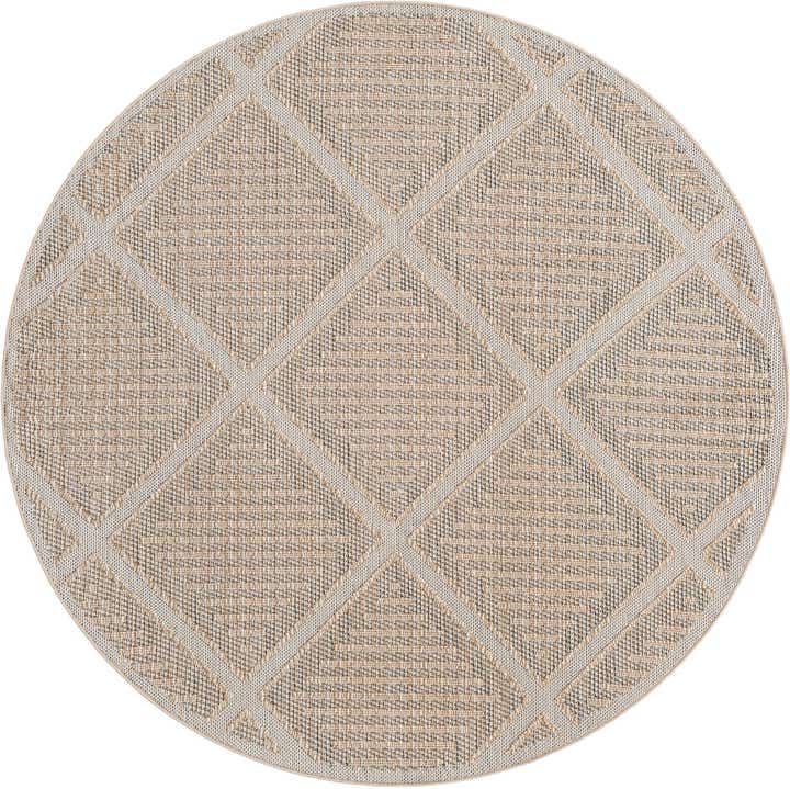 7' 10 x 7' 10 Easy-Clean Trellis Indoor / Outdoor Round Rug