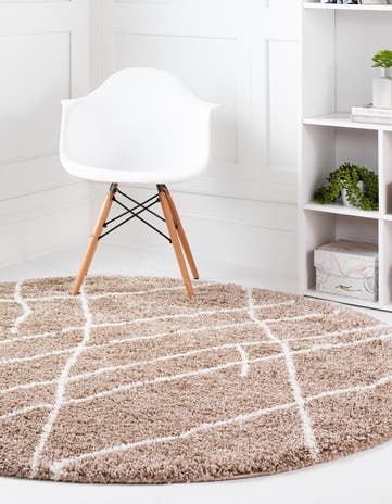 5' 3 x 5' 3 Soft Touch Shag Round Rug