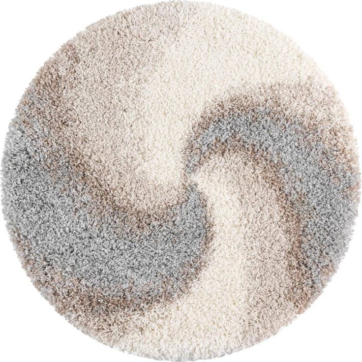 Vue détaillée : 100cm x 100cm Soft Touch Shag Tapis Rond