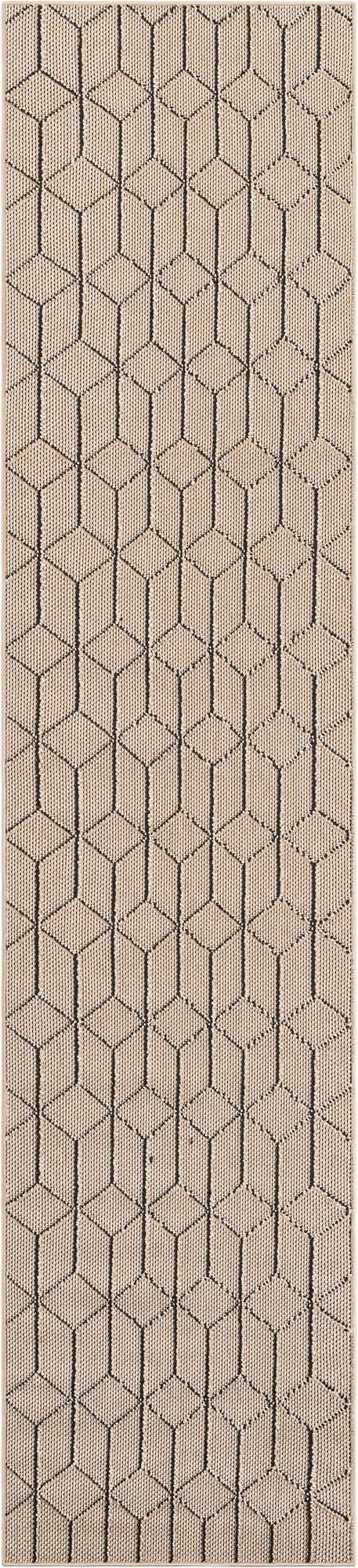 2' 7 x 12'  Washable Trellis Indoor / Outdoor Runner Rug