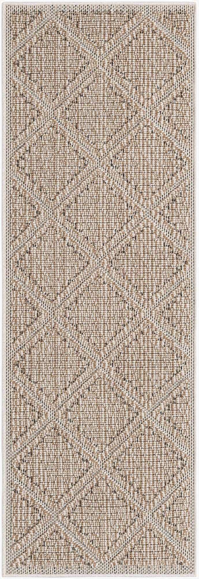 2' x 6' 1  Washable Trellis Indoor / Outdoor Runner Rug