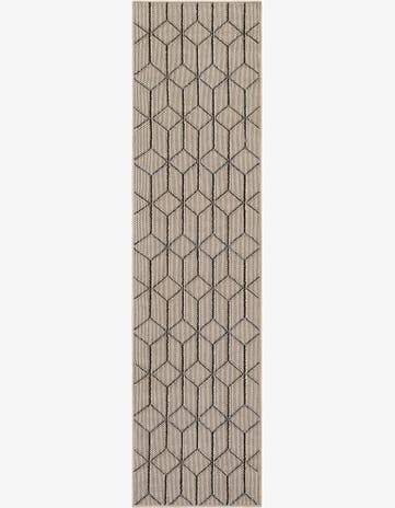 Khaki Easy-Clean Trellis Indoor / Outdoor Runner Rug