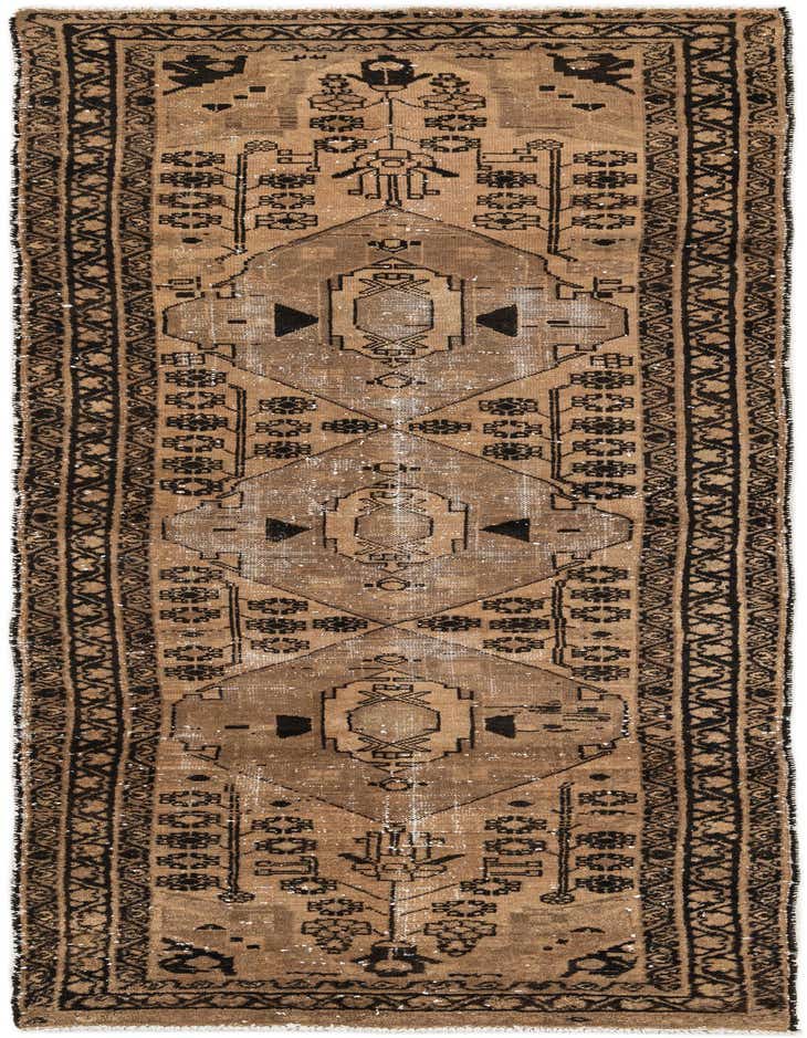 Primary image  3' 5 x 9' 9  Hand Knotted Ultra Vintage Persian Wool Runner Rug