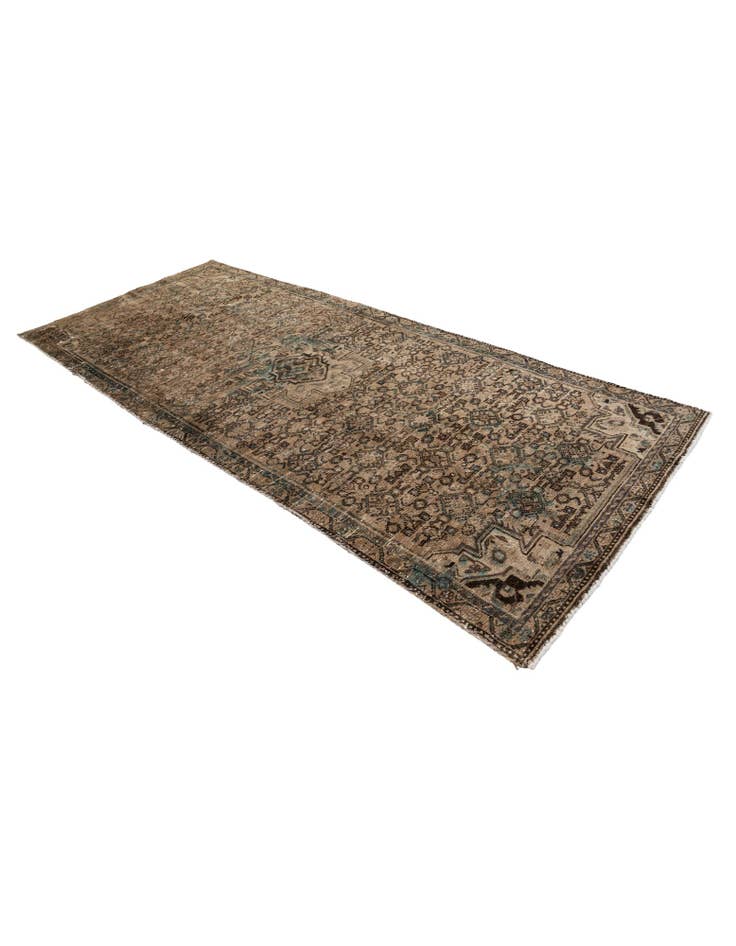 Detail image of 4' x 9' Hand Knotted Ultra Vintage Persian Wool Runner Rug