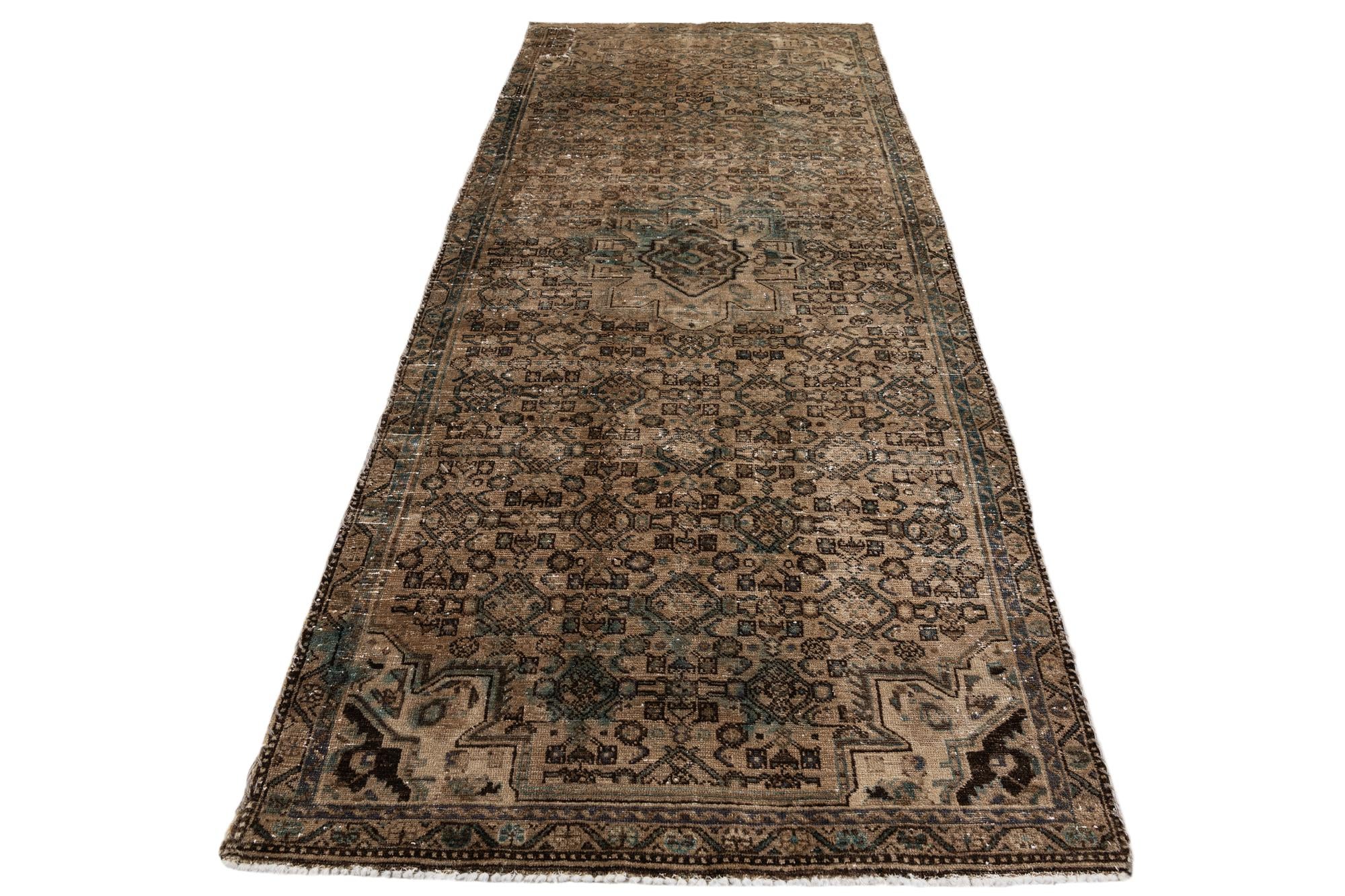 4' x 9' Hand Knotted Ultra Vintage Persian Wool Runner Rug