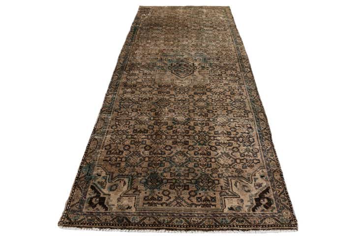 4' x 9' Hand Knotted Ultra Vintage Persian Wool Runner Rug
