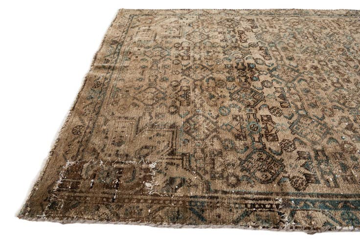 Detail image of 4' x 9' Hand Knotted Ultra Vintage Persian Wool Runner Rug