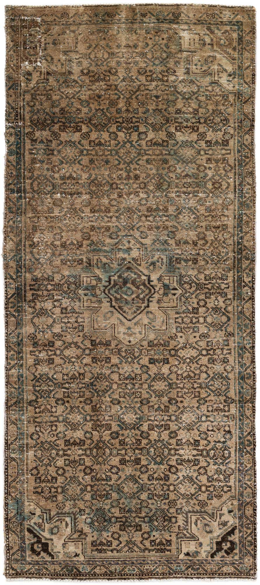 4' x 9' Hand Knotted Ultra Vintage Persian Wool Runner Rug