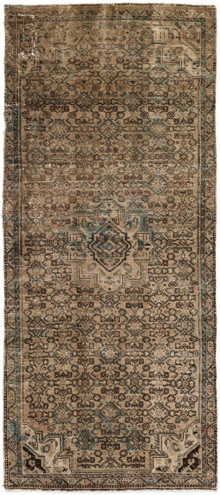 4' x 9' Hand Knotted Ultra Vintage Persian Wool Runner Rug
