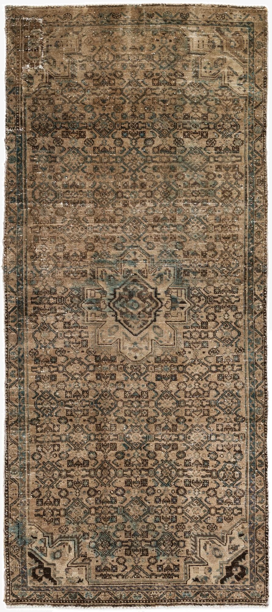 4' x 9'  Hand Knotted Ultra Vintage Persian Wool Runner Rug