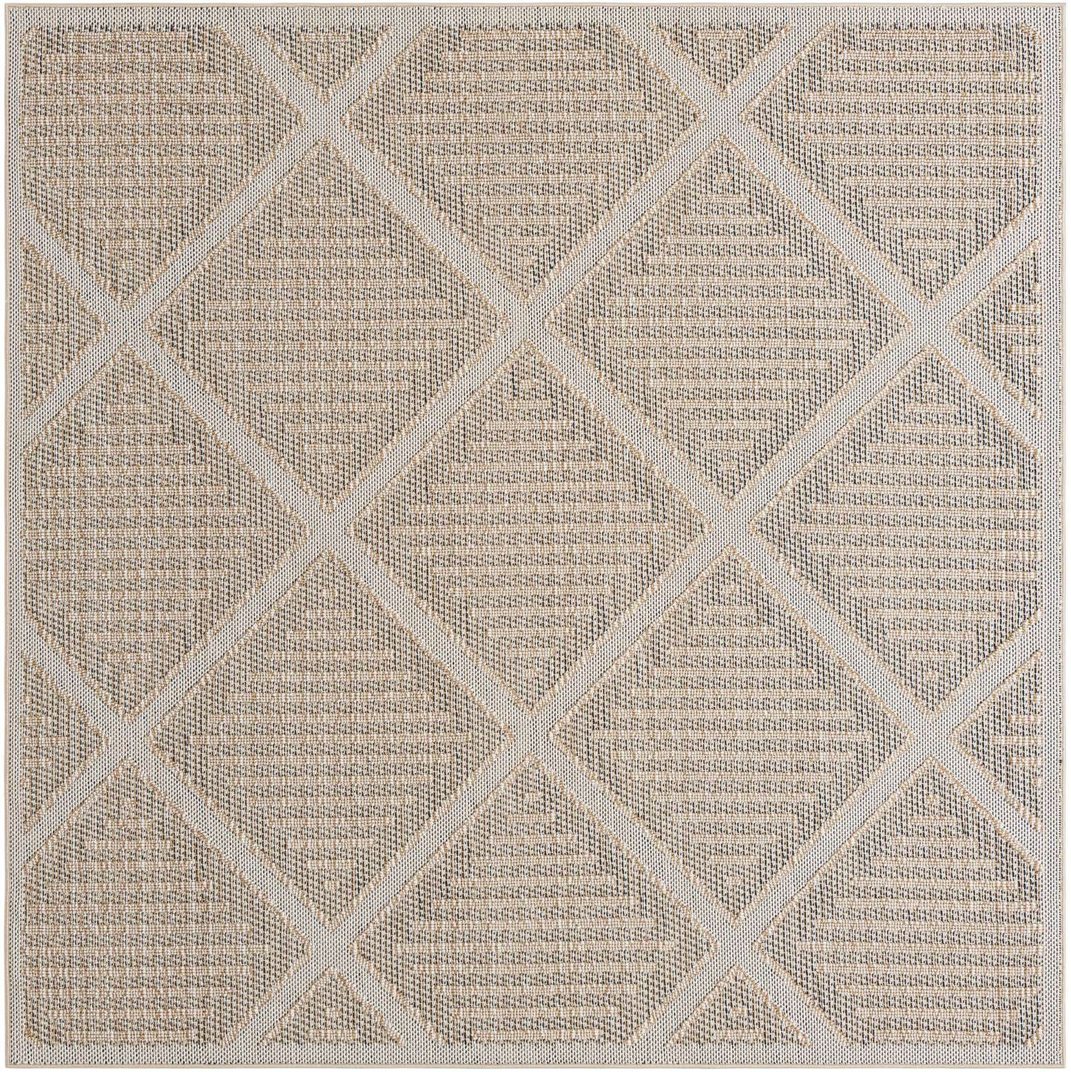 7' 10 x 7' 10 Easy-Clean Lattice Indoor / Outdoor Square Rug