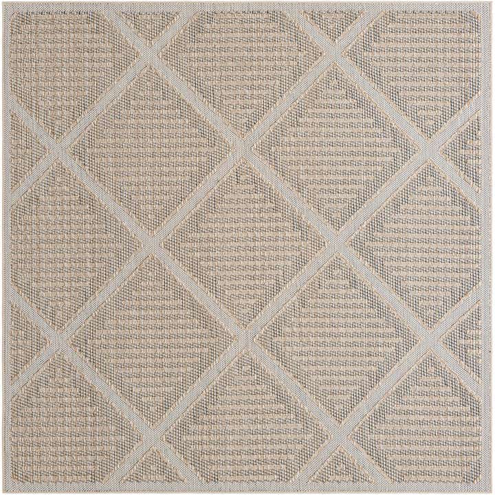 7' 10 x 7' 10 Easy-Clean Lattice Indoor / Outdoor Square Rug