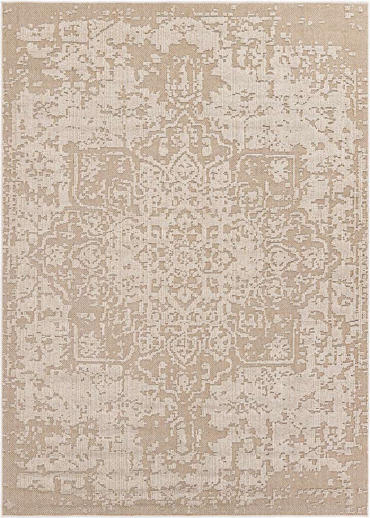 7' 10 x 7' 10 Easy-Clean Traditional Indoor / Outdoor Square Rug